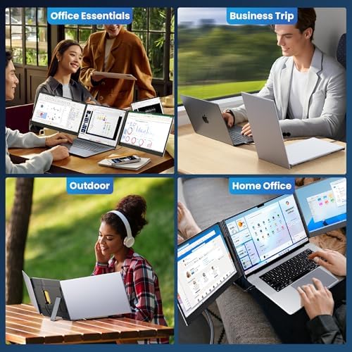 CIDETTY One Cable Connection Laptop Screen Extender Monitor Portable, Ultra Thin 15.6" 1080P FHD Triple Screen,Fit for 13-17" Laptop, Plug & Play Compatiable with Win/Mac/Chrome/Android - Image 3