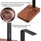 Walnut Wood & Aluminum Headset Holder, Desktop Headphone Stand, Universal headphone holder for most music gaming headsets - Black Walnut - Image 3