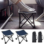 Ripeng 2 Pcs Portable Airplane Travel Foot Rest, Folding Camping Stool, Under Desk Foot Rest at Work for Long Flight, Home and Office Outdoor Hiking Fishing with Carry Bag (Blue) by Ripeng