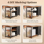 PRAISUN 43.3" Small L Shaped Desk with Power Outlets & 4 Drawers - Image 7
