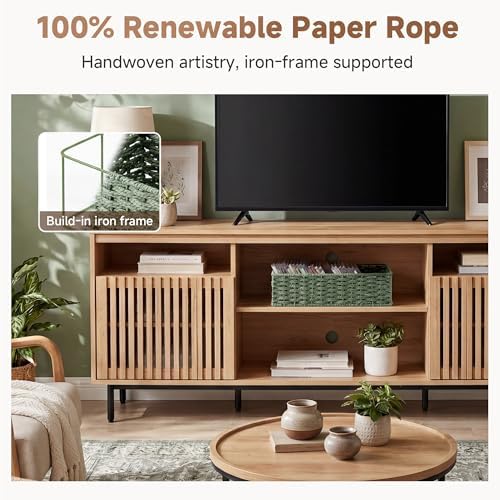 StorageWorks Wicker Toilet Paper Basket for Sage Green Bathroom Decor - Image 3