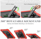 SEYMAC stock Case for Samsung Galaxy Tab S10+ Plus/ S9 FE+ Plus/ S9+ Plus 5G Tablet Case 12.4'' Protective with Screen Protector, Pen Holder, 360 Rotate Stand, Hand Strap, Shoulder Strap, Red - Image 4