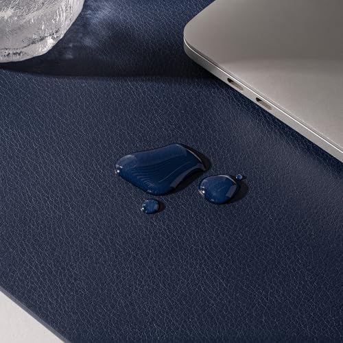 Nekmit Leather Desk Blotter Pad 36 x 20 Inches, Flat, Non-Slip, Waterproof, Blue - Image 4