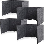 Kigley Acoustic Freestanding Desk Divider 24.8 x 15.75 x 15.75 Inch Noise Reducing Desk Privacy Panel Table Standing Testing Dividers Gray Desk Partition Office Furniture Partitions for Home (4 Pcs) by Kigley