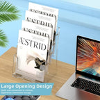 PPH-Sisy Acrylic Brochure Holder 8.5 x 11 inch, 4 Tier Magazine Stand Clear Literature Organizer Pamphlet Holder with Removable Divider for 4 x 9 inch Brochures for Wall Mount or Desktop - Image 6