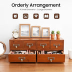 Wooden Drawer Organizer 6-Drawer Desktop Storage Vintage Cabinet for Room - Image 4