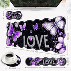 Desk Mat, Mouse Pad with Wrist Rest, 4-in-1 Large Mouse Pads for Desk, Ergonomic Mouse Pad and Keyboard Wrist Rest Gaming Keyboard Mat for Office,Heart Butterfly - Image 6