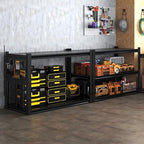 Work Bench with Pegboard,Heavy Duty 3000lbs Capacity Workbench with Adjustable Shelves,Tool Cart,Work Table for Garage Warehouse by Unknown