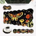 Desk Mat, Mouse Pad with Wrist Rest, 4-in-1 Large Mouse Pads for Desk, Ergonomic Mouse Pad and Keyboard Wrist Rest Gaming Keyboard Mat for Office,Mushrooms and Butterflies by EFGWSDER