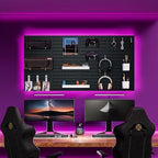 Wall-Mounted Pegboard Kit, 25.2" x 25.2" Organizer Panel – Large, Cost-Effective & Nail-Free Installation Black - Image 2