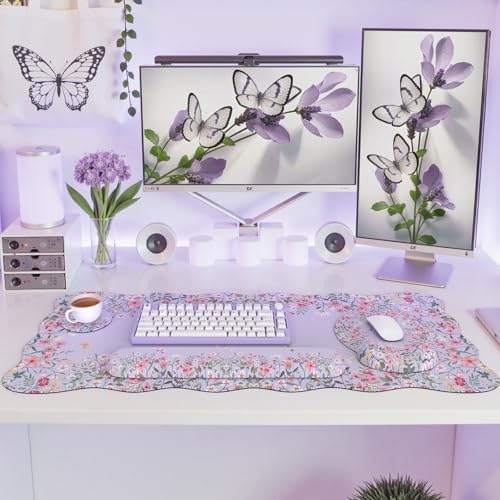 iCasso Computer Mat for Workspace, Purple 35.4"x15.7" Computer Pad - Image 7