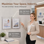 Cabilock 4 Pcs Acrylic Wall File Organizer Clear Vertical Paper Folder Holder Wall Mount Magazine Pocket Brochure Stand for Office Desk 9.8x8.8 In (4PCS) - Image 3