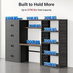 FLEXIMOUNTS 117" L Modular Garage Storage Cabinet with Workbench, Black - Image 6