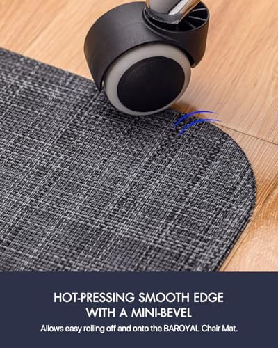 BARoyal Office Chair Mat for Hardwood Floor Under Desk Computer Rolling Chair Mat for Wood/Tile Floor Non-Slip Heavy Duty Desk Rug PVC Plastic Hard Floor Protector 30" x 48"(Cool Grey) - Image 5