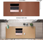 MAIDERN 47.2" x 23.6" XXL Cork & Leather Desk Mat, Full Desk Mouse Pad, Dual Sided, Gaming & Home Office (Brown) - Image 2