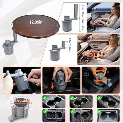 Car Desk for Laptop, Car Food Tray for Tesla Model Y/3, Car Tray Table, Cup Holder Tray for Eating, Laptop Work & Charging Stops, 4-Way Locking Base - Image 6