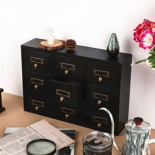 Apothecary Drawers Apothecary Cabinet with Drawers, Black - Image 4