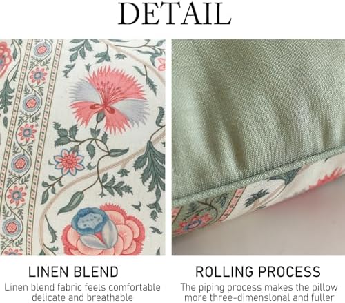 ISAENNE French Linen Rectangle Throw Pillow Cover,Set of 2,20"x12"-Daffy B - Image 5
