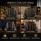 Large 9 Inch Resin Bookends - Heavy Duty Decorative Book Ends for Shelves, Book Holder Supports for Office, Library, Living Room Decor Gift - Image 5