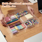 Briwooody Clear Acrylic Deep Drawer Organizer Tray, 7 Compartments - Image 3