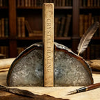 Natural Agate Geode Bookends - 2 to 3 lb Heavy Duty Rock Crystal Stone Book Ends for Shelves, with Rubber Bumpers, Decorative Book Holders for Home Office - Image 7