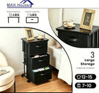 MAX Houser Dresser Storage with 3 Drawers, Fabric Dresser Tower, Vertical Storage Unit for Bedroom, Closet, Office, Black - Image 4