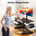 35" Standing Desk Converter, Quick Sit to Stand Desk Riser - Image 5