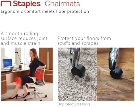 Staples Office Chair Mat, Clear, Hard Floors, 60x46 Inch, Textured - Image 5