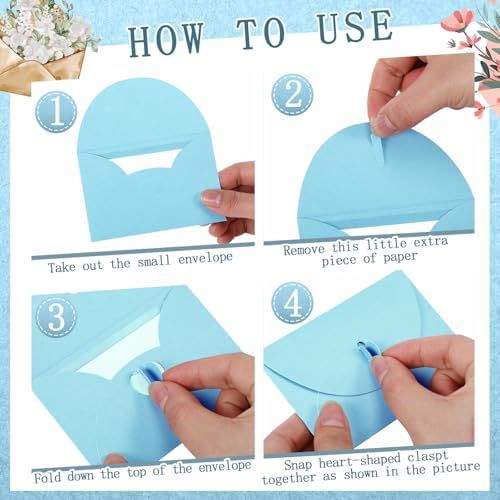 Uiifan 300 Pcs Window Gift Card Envelopes 4x2.8 Inch,Lake Blue - Image 4