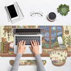 Arttown Keyboard Mouse Pad Set, 4 in 1 Desk Mat Set Kawaii Mushroom - Image 7