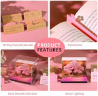 3D Calendar 2027,3D Memo Pad Time Piece Calendar 2027 Creative Desk Calendar Art Paper Sculpture Cherry Blossom Tree, 2027 Tear Off Calendar DIY Decorative Gift - Image 5