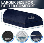 ComfiLife Foot Rest for Under Desk at Work – Adjustable Desk FootRest for Office Chair, Gaming Accessories – Ergonomic Teardrop Design for Back, Hip & Leg Pain Relief – 100% Memory Foam (Navy) - Image 5