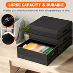 AOBOPLE 6 Pack Photo Storage Box,16" x 12" x 4" Keepsake Box with Handle Holes,Protective Storage Box for Photos Pictures Documents Artwork DIY and Souvenir,Home and Office Organizer - Image 3