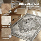 36"x48" Office Chair Mat for Hardwood Floor, Non-Slip Washable Tawny Grey - Image 3