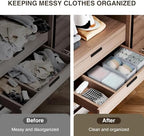 DIMJ Drawer Organizers Clothes, Set of 12 Dresser Organizer Bins, Fabric Closet Organizers and Storage, Shallow Drawer Dividers for Nursery, Clothing, Baby Clothes, Socks, Underwears, Tie (White) - Image 6