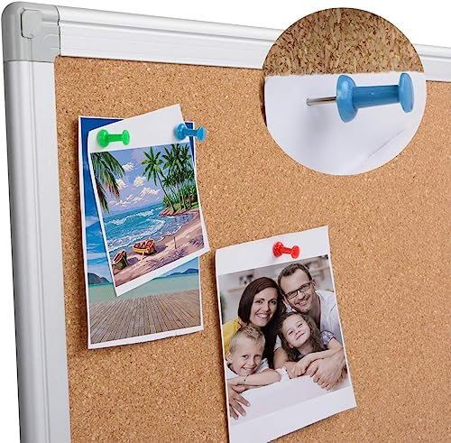 Cork Board Bulletin Board 24 x 18 Inches, Silver Aluminium Framed Corkboard, Office Board for Wall Cork, Large Wall Mounted Notice Pin Board for Home, Office and School - Image 5