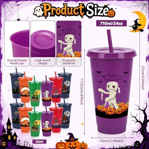 LemonRoad 36 Pcs Halloween Party Favors Set 12 Tumblers12 Pens 12 Notebooks - Image 2