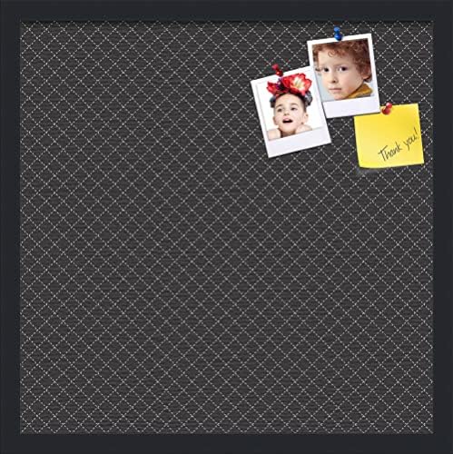 PinPix 20x20 inch Cork Bulletin Board. This Decorative Framed Pin Board Comes with Diamond Pattern in Black Design and Satin Black. Ideal for Home, Office Decor or School (PinPix-120) by PinPixBulletinBoards