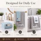 Peryiter 3 Pcs Fall Blue Pumpkin Hand Towels Set for Bathroom - Image 3