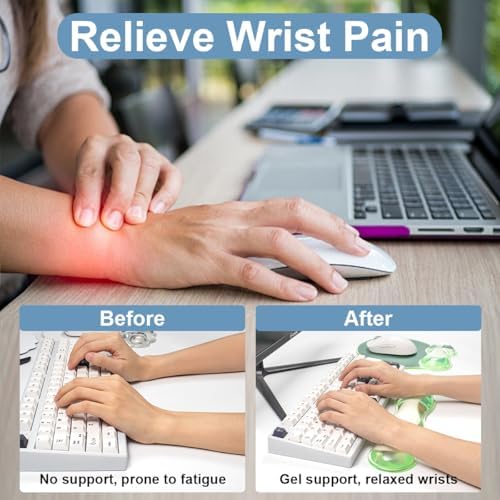 Green Wave Gel Wrist Rest for Keyboard and Mouse - Ergonomic Mouse Pad - Image 3