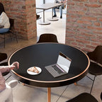 MAIDERN 48 Inch Round Cork & Leather Table Pad Protector, Cuttable Size (42-48 Inch), Trimmable Dining Table Mat, Heat Resistant/Non-Slip Table Cover for Kitchen, Office, or Restauran (Black) - Image 6