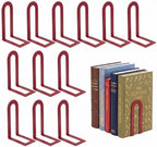 Sanwarm Bookends, 12 Pack, Metal, for Home Office Desk Shelves Red Modern by SanwarmHomeDecor