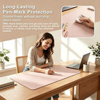Table Cover Protector, 35.5 x 63 Inch Desk Mat, Leather Desk Pad Mat, Transparent Desk Cover, Desk Protector Mat for Kitchen, Writing Desk, Kids' Rooms and Dining Room - Image 6