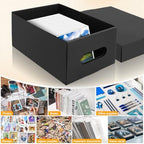 10PCS Photo Storage Box for 4"x6" Photos,10.83“ x 6.89“ x 4.7“ Picture Box Store and Protect Pictures,Documents Black - Image 4