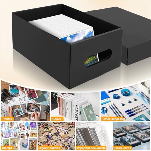 10PCS Photo Storage Box for 4"x6" Photos,10.83“ x 6.89“ x 4.7“ Picture Box Store and Protect Pictures,Documents Black - Image 4