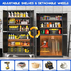 GAIOUS 79” Tall Metal Garage Storage Cabinet with Lock, Steel Tool Cabinet - Image 4