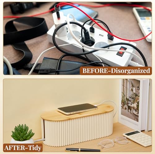 2 Pcs Cable Management Box, Fits Most Power Sockets, 11.8x5.1x4.3 in - Image 6