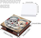 4pcs Cute Animal Diamond Art Painting Note Box for Adults, Wooden DIY Sticky Notes Holder Kit with 480 Blank Notepads, Multi-Purpose Desk Organizer for Home Office, Study Thoughtful Gift - Image 5