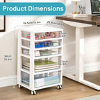 Vtopmart 5-Tier Plastic Drawer Storage Rolling Cart with Wheels - Image 2