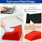 Foot Rest for Under Desk at Work, Ergonomic Under Desk Footrest with Washable Cover for Office, Home & Gaming Leg Elevation Pillow Red - Image 6